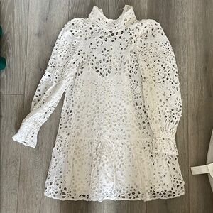 HM Eyelet Dress with Slip Sz Small
